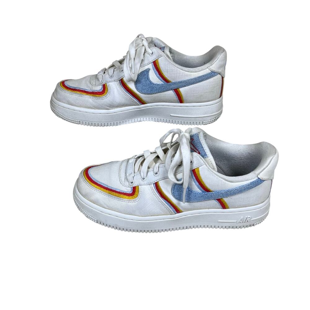 Nike Air Force 1 LV8 Low Sail Denim Swoosh Shoes Women's Sz 7 DJ4655-133